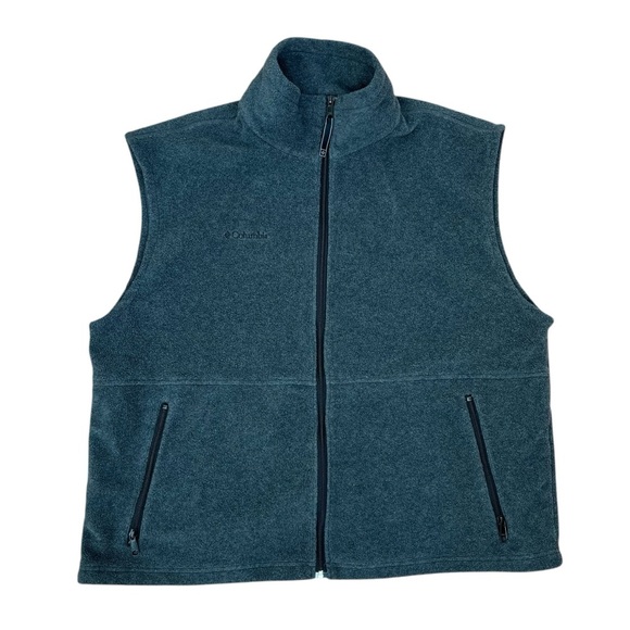 Columbia Men’s Fleece Vest Sleeveless Soft Gray Full Zip size XXL 2XL - Picture 1 of 7